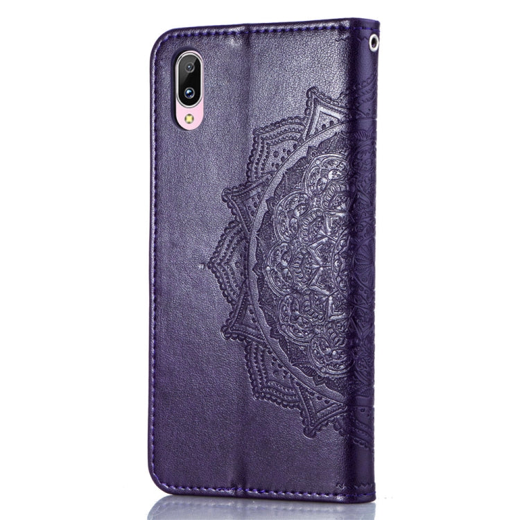 For Vivo Y93 Embossed Mandala Pattern PC + TPU Horizontal Flip Leather Case with Holder & Card Slots