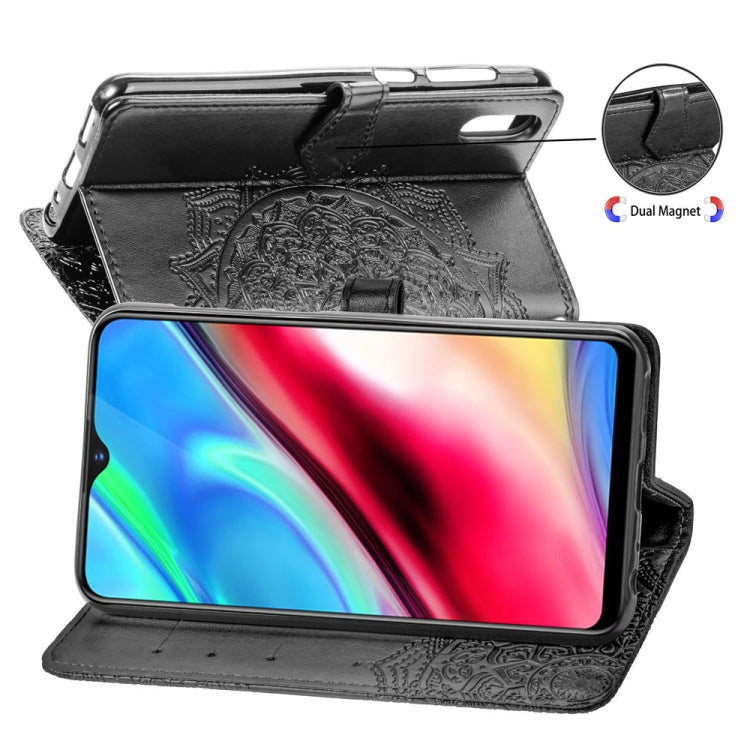 For Vivo Y93 Embossed Mandala Pattern PC + TPU Horizontal Flip Leather Case with Holder & Card Slots