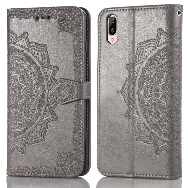 For Vivo Y93 Embossed Mandala Pattern PC + TPU Horizontal Flip Leather Case with Holder & Card Slots