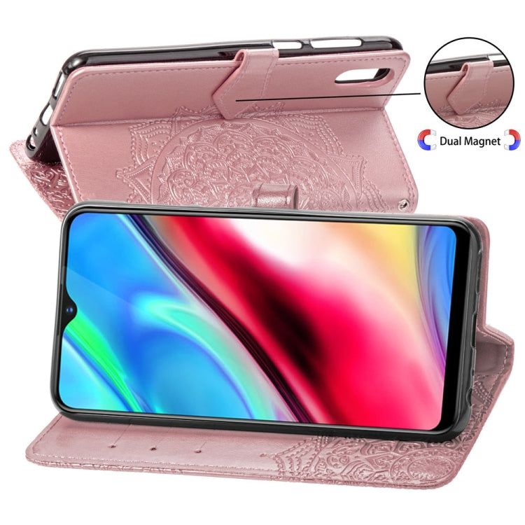 For Vivo Y93 Embossed Mandala Pattern PC + TPU Horizontal Flip Leather Case with Holder & Card Slots
