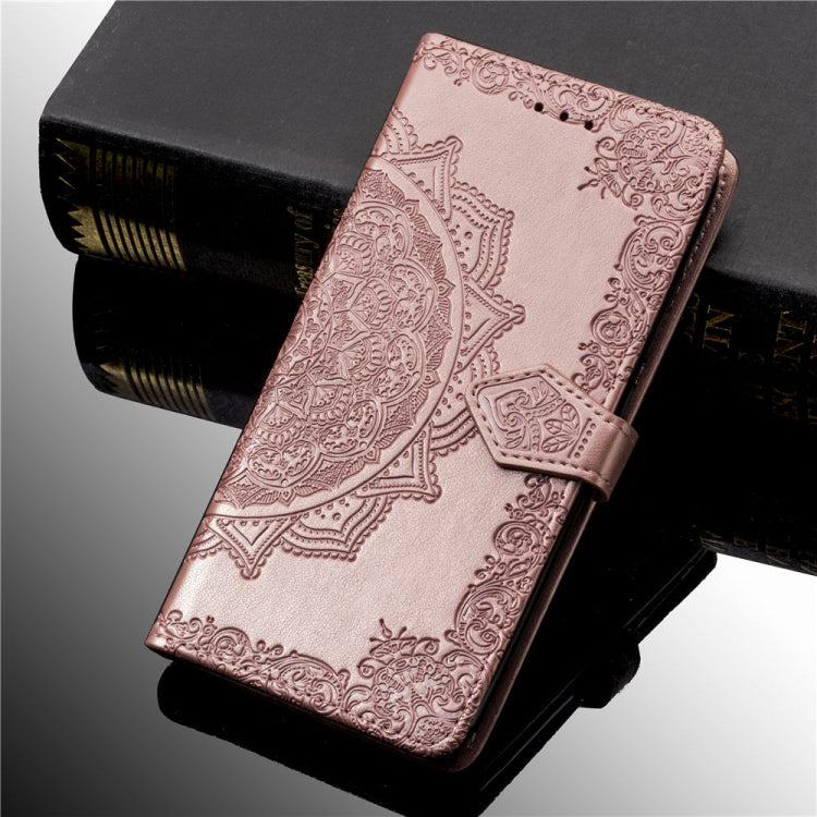 For Vivo Y93 Embossed Mandala Pattern PC + TPU Horizontal Flip Leather Case with Holder & Card Slots