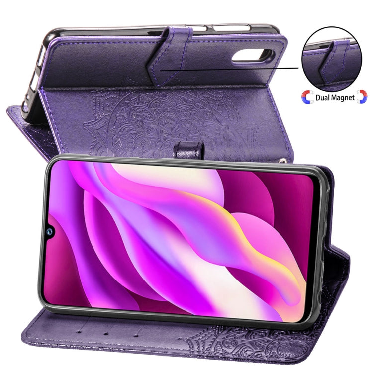 For Vivo Y97 Embossed Mandala Pattern PC + TPU Horizontal Flip Leather Case with Holder & Card Slots