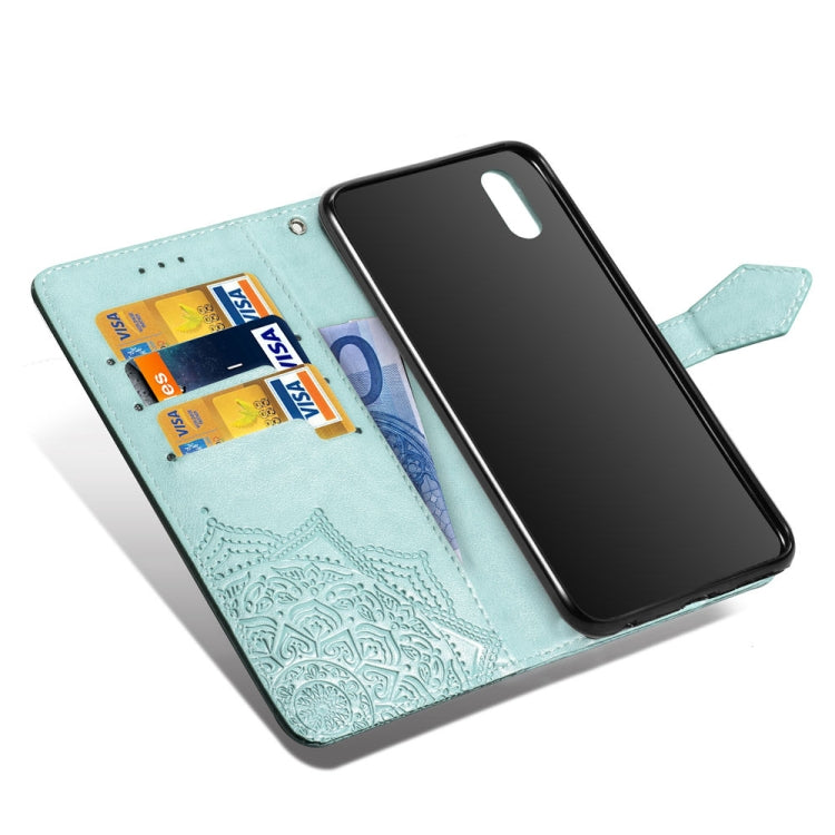 For Vivo Y97 Embossed Mandala Pattern PC + TPU Horizontal Flip Leather Case with Holder & Card Slots