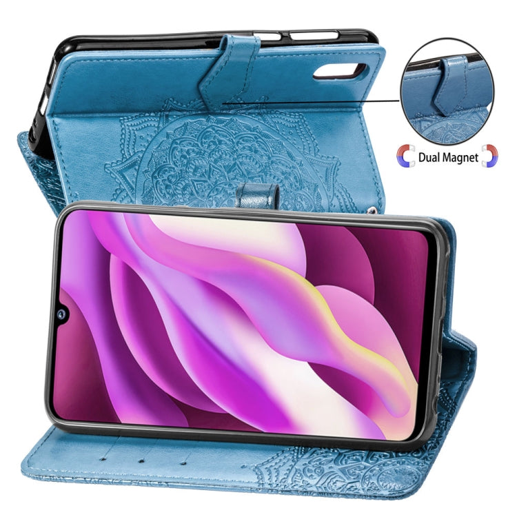 For Vivo Y97 Embossed Mandala Pattern PC + TPU Horizontal Flip Leather Case with Holder & Card Slots