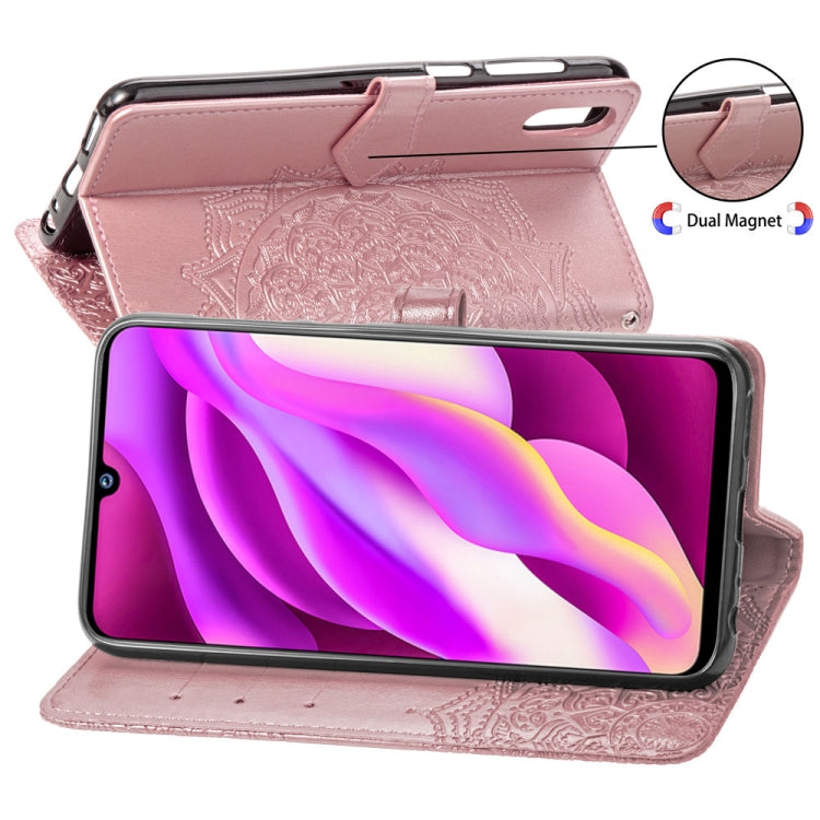 For Vivo Y97 Embossed Mandala Pattern PC + TPU Horizontal Flip Leather Case with Holder & Card Slots