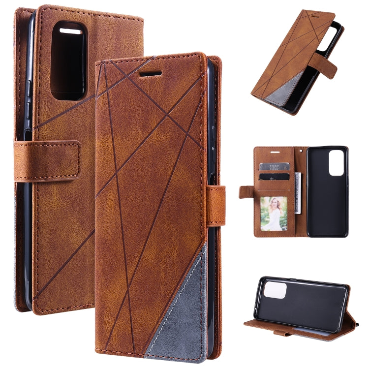For Xiaomi Redmi 10 Skin Feel Splicing Horizontal Flip Leather Phone Case