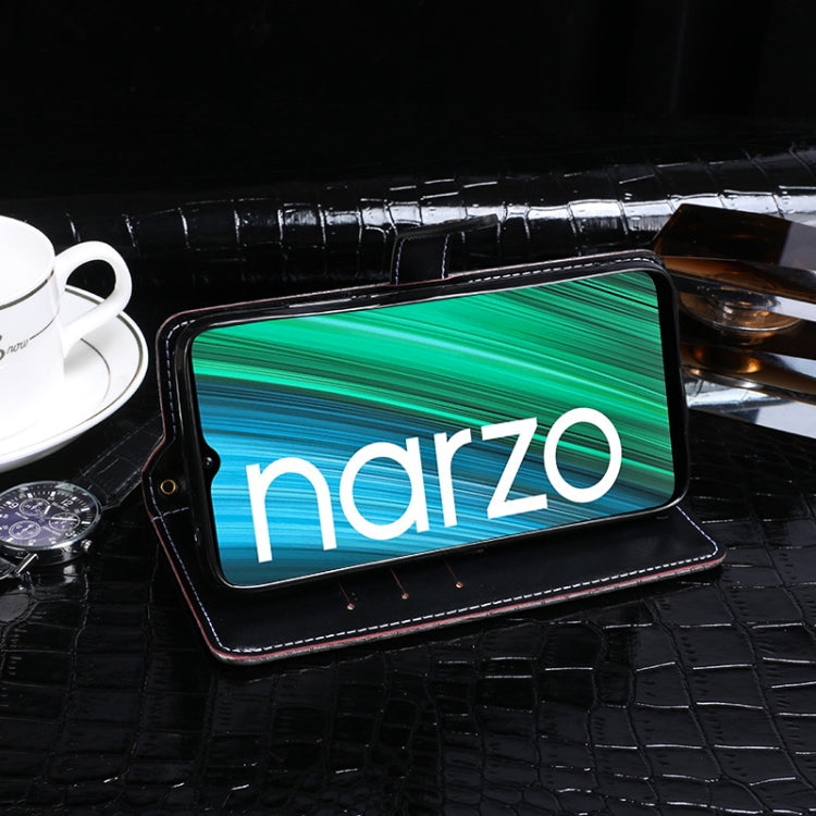 For OPPO Realme Narzo 50A idewei Crocodile Texture Horizontal Flip Leather Case with Holder & Card Slots & Wallet