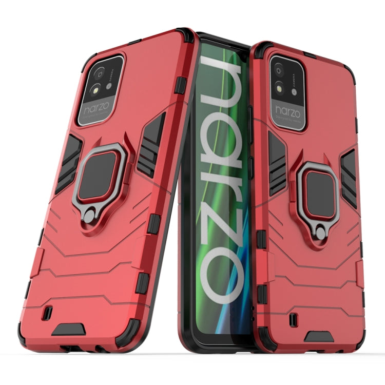 For OPPO Realme Narzo 50i Shockproof PC + TPU Phone Case with Magnetic Ring Holder
