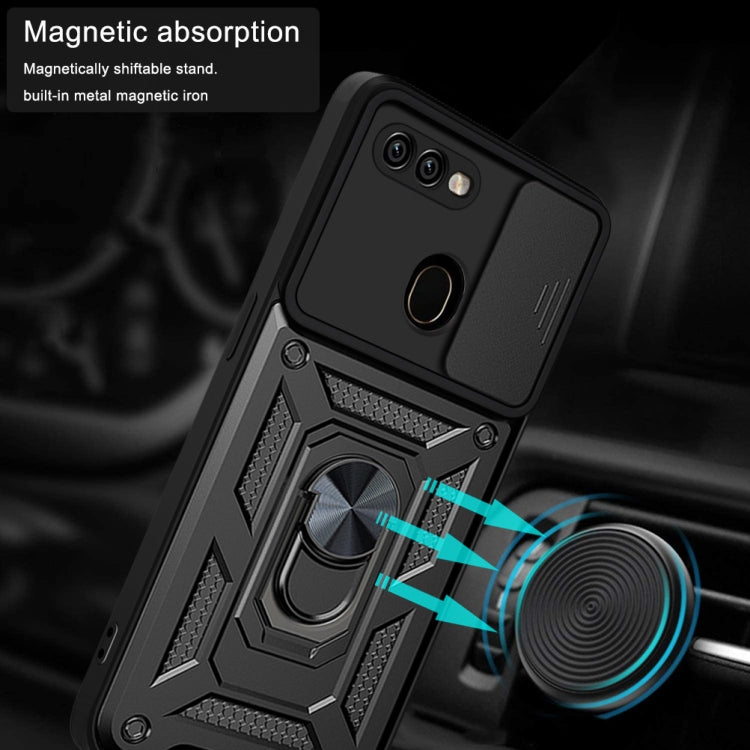 For OPPO A5s/A7 2018/A12 Sliding Camera Cover Design TPU+PC Phone Protective Case