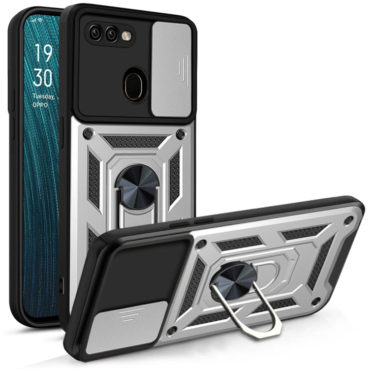 For OPPO A5s/A7 2018/A12 Sliding Camera Cover Design TPU+PC Phone Protective Case