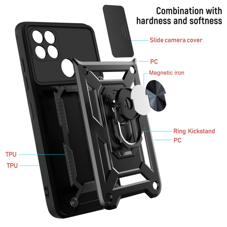 For OPPO A15 / A15s Sliding Camera Cover Design TPU+PC Phone Protective Case