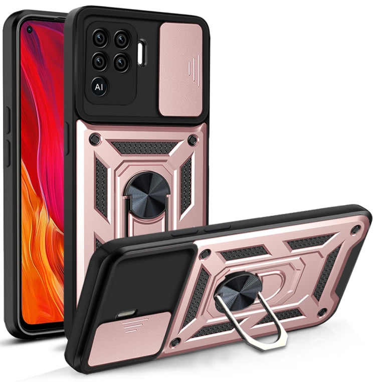 For OPPO A94/Reno5/F19 Pro/Reno5 Lite Sliding Camera Cover Design TPU+PC Phone Protective Case
