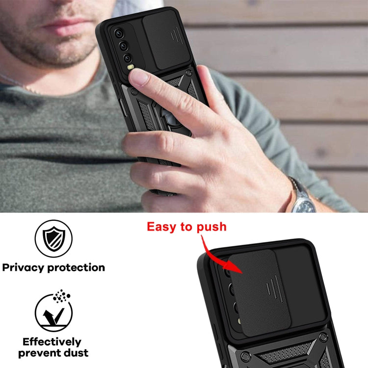 For vivo Y20/Y20i/Y20s/Y30 Sliding Camera Cover Design TPU+PC Phone Protective Case