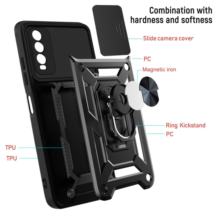 For vivo Y20/Y20i/Y20s/Y30 Sliding Camera Cover Design TPU+PC Phone Protective Case