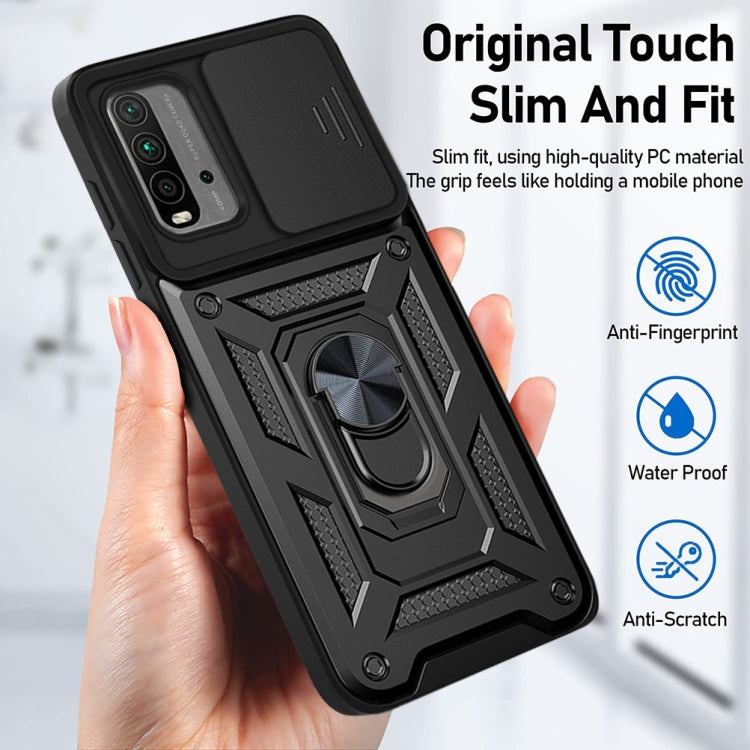 For Xiaomi Redmi Note 9 4G/9T/M3 Sliding Camera Cover Design TPU+PC Phone Protective Case
