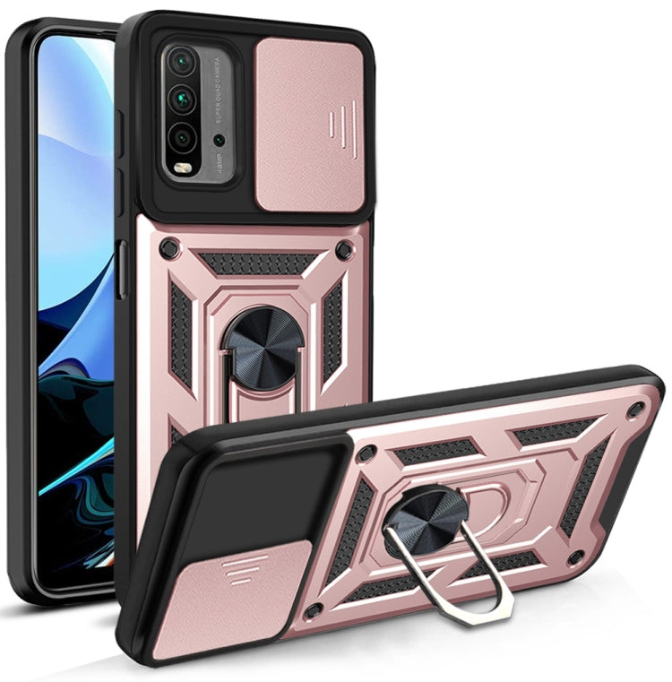 For Xiaomi Redmi Note 9 4G/9T/M3 Sliding Camera Cover Design TPU+PC Phone Protective Case