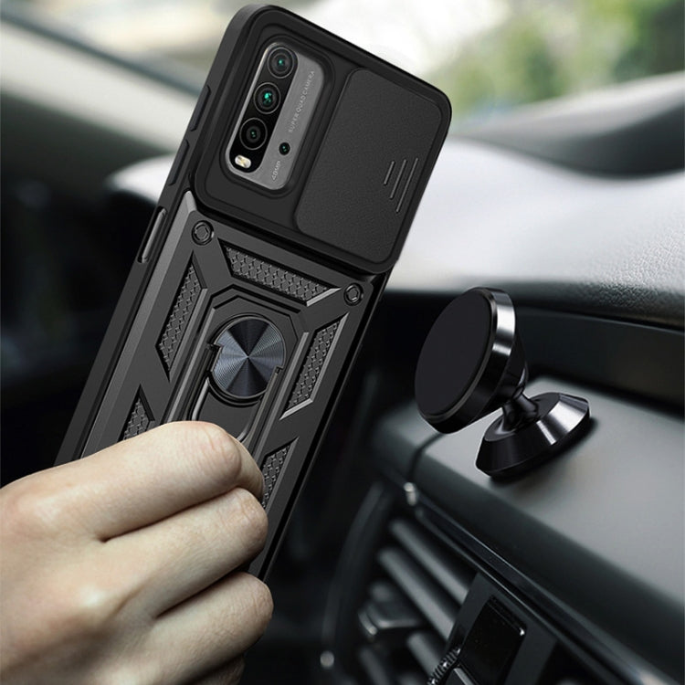 For Xiaomi Redmi Note 9 4G/9T/M3 Sliding Camera Cover Design TPU+PC Phone Protective Case