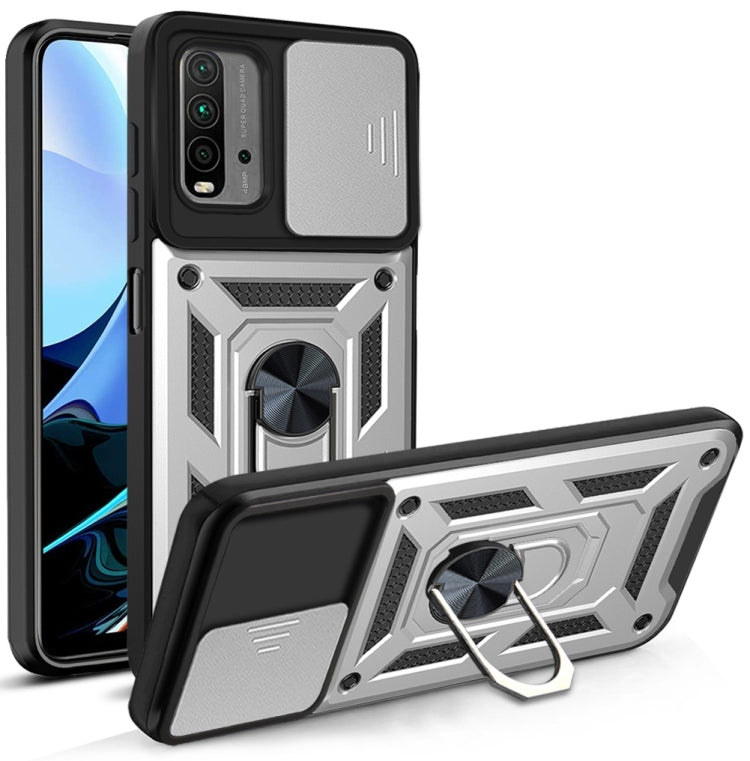 For Xiaomi Redmi Note 9 4G/9T/M3 Sliding Camera Cover Design TPU+PC Phone Protective Case