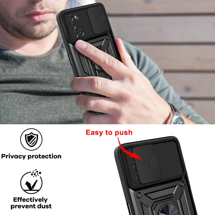 For OPPO A52/A72/A92 Sliding Camera Cover Design TPU+PC Phone Protective Case