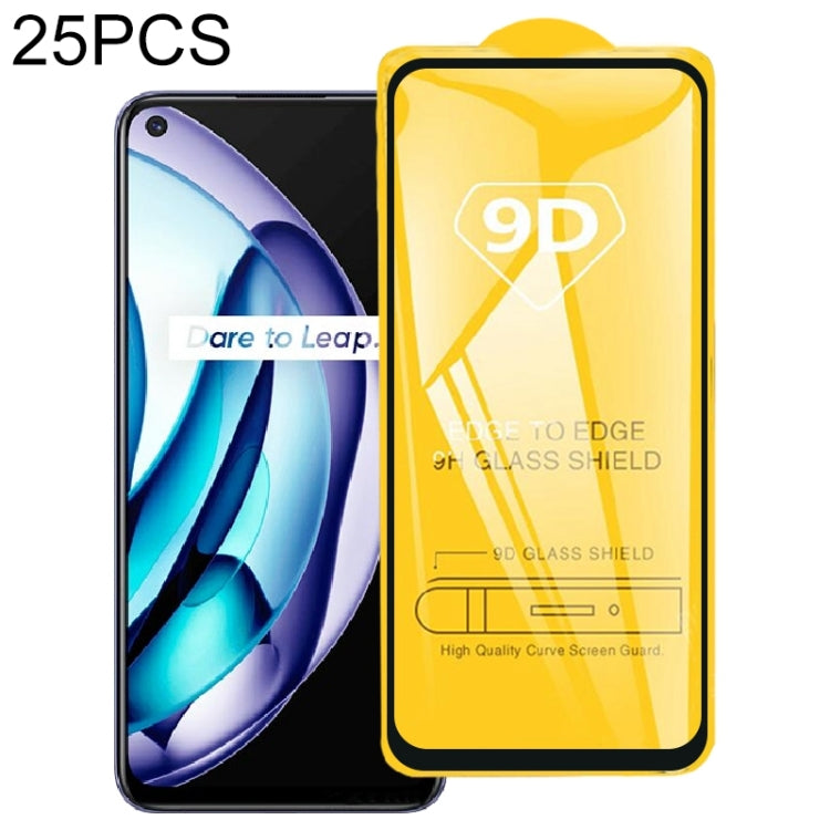 25 PCS 9D Full Glue Screen Tempered Glass Film For OPPO Realme Q3t / Realme Q3s / Realme 9 Pro / Realme V25 / Realme 9 5G Speed