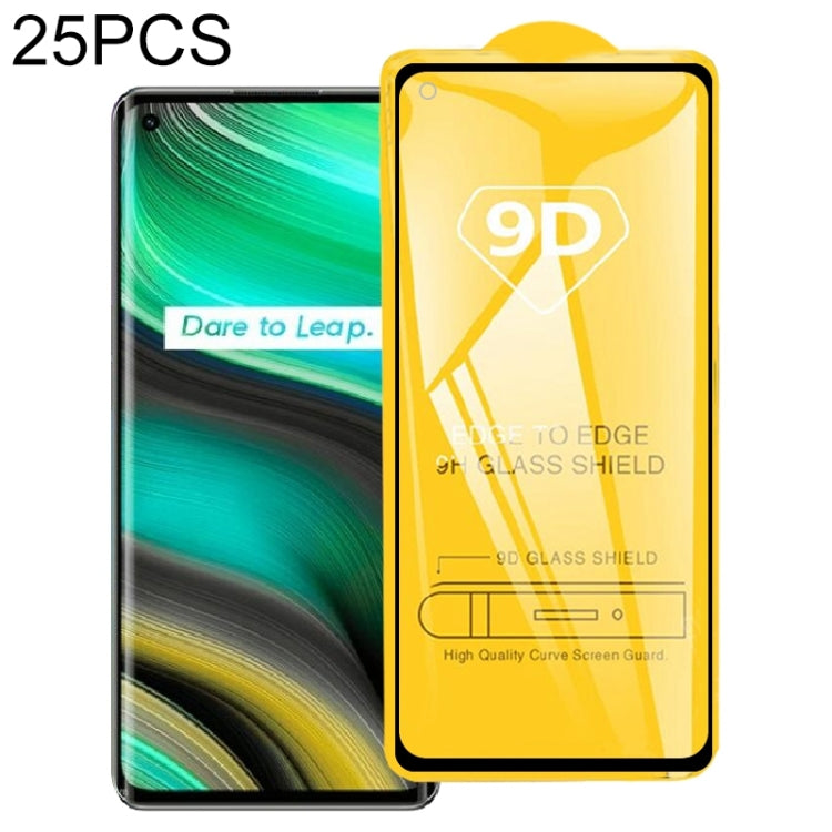 25 PCS 9D Full Glue Screen Tempered Glass Film For OPPO Realme X7 Pro Ultra