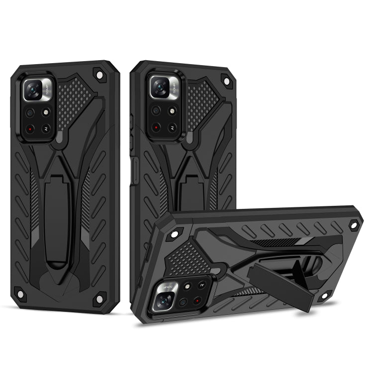 For Xiaomi Redmi Note 11 5G / Poco M4 Pro Shockproof TPU + PC Protective Phone Case with Holder