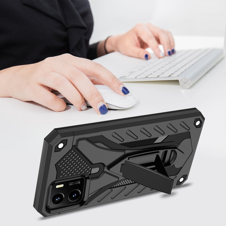 For vivo Y15s Shockproof TPU + PC Protective Phone Case with Holder