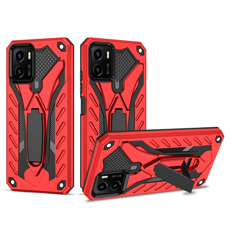 For vivo Y15s Shockproof TPU + PC Protective Phone Case with Holder