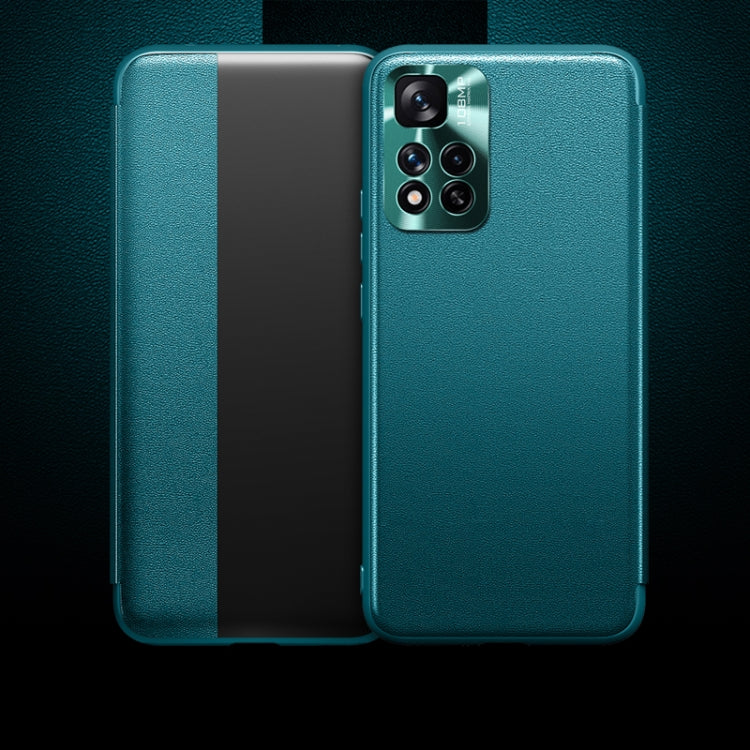 For Xiaomi Redmi Note 11 Pro Magnetic Side Window View Shockproof Horizontal Flip Leather Phone Case