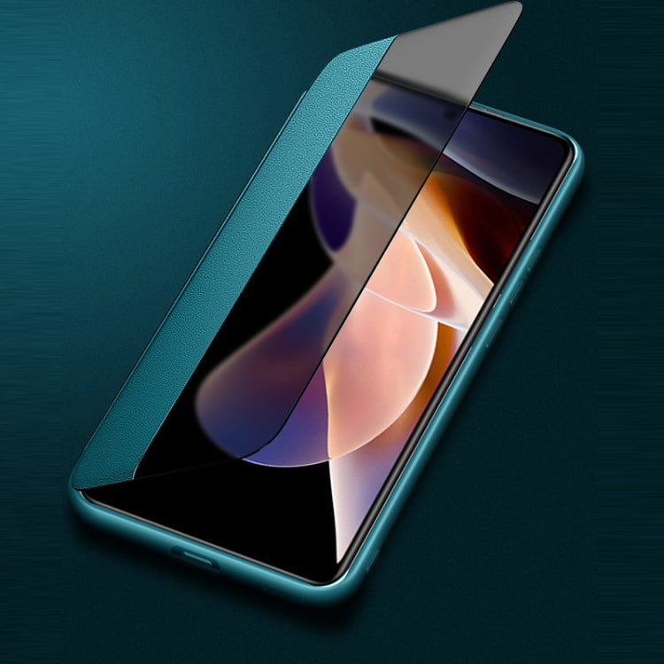 For Xiaomi Redmi Note 11 Pro Magnetic Side Window View Shockproof Horizontal Flip Leather Phone Case