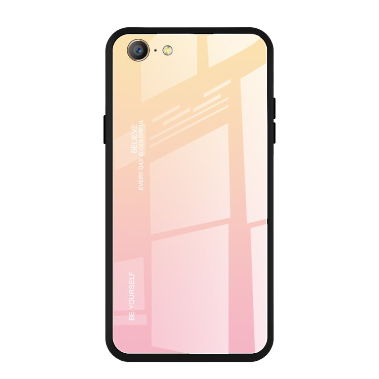 For OPPO A57 / A39 Gradient Color Glass Case
