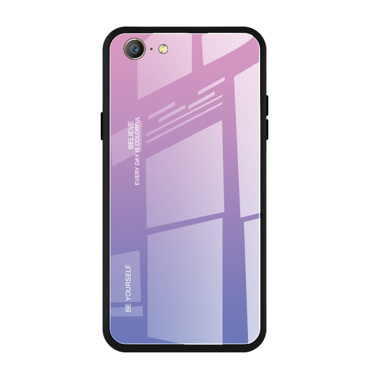 For OPPO A57 / A39 Gradient Color Glass Case