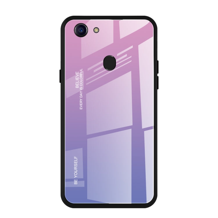 For OPPO F5 Gradient Color Glass Case