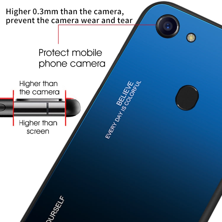 For OPPO F5 Gradient Color Glass Case