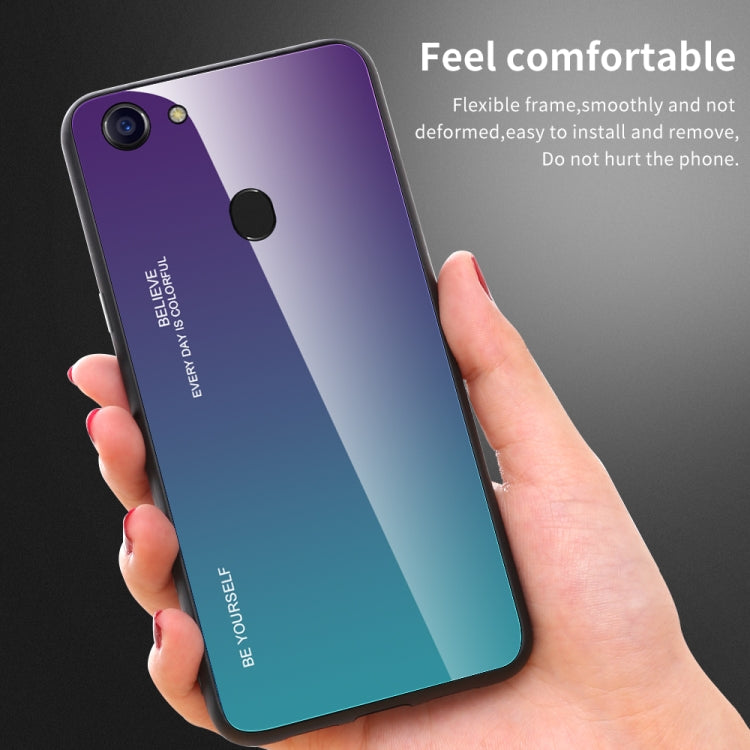 For OPPO F5 Gradient Color Glass Case