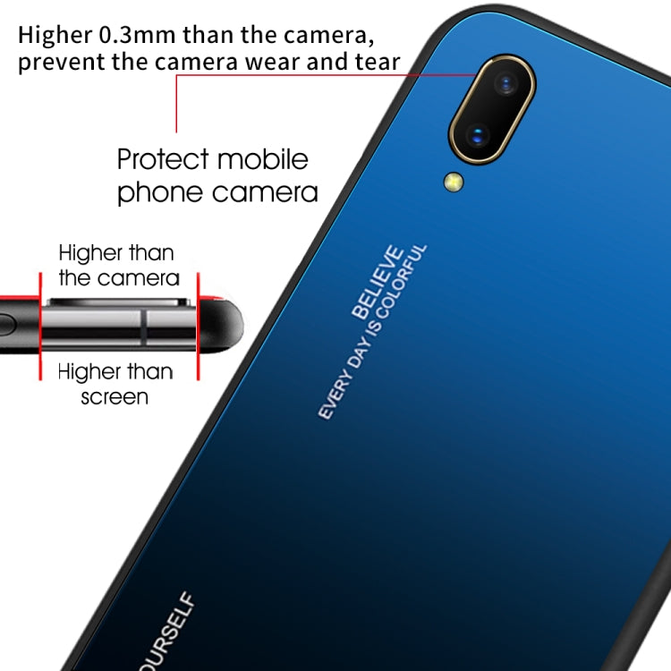 For Vivo V11 Gradient Color Glass Case