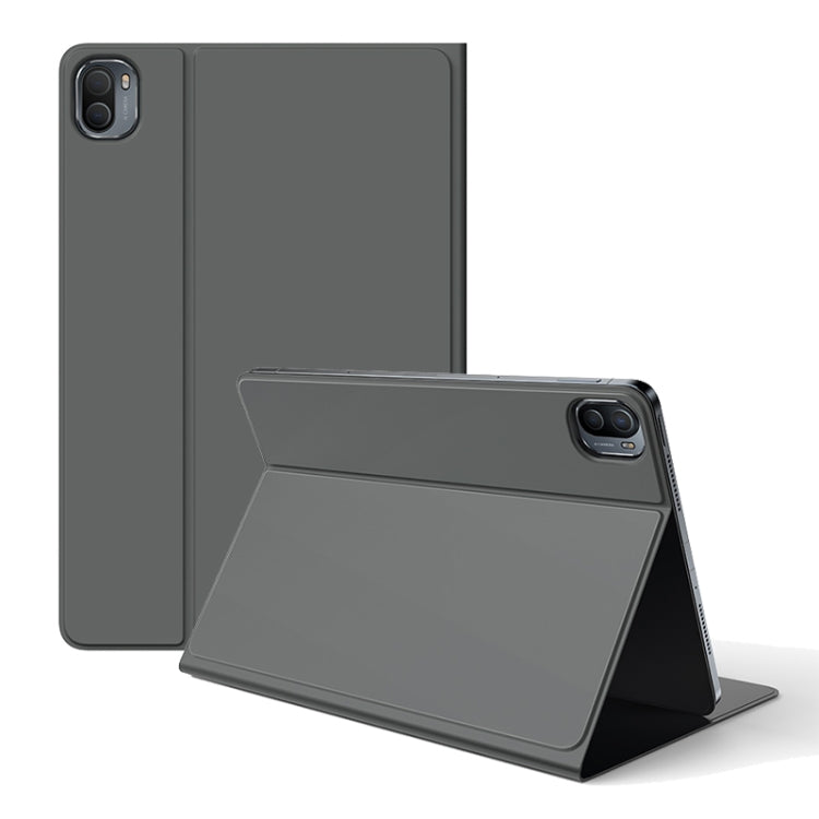 For Xiaomi Pad 5 / 5 Pro / iPad mini 6 ROCK Skin Feel Magnetic Leather Tablet Case with Sleep / Wake-up Function(Grey)
