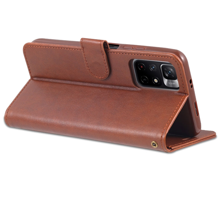 For Xiaomi Redmi Note 11 / Poco M4 Pro 5G AZNS Sheepskin Texture Horizontal Flip Leather Phone Case with Holder & Card Slots & Wallet
