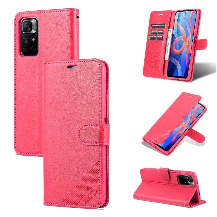 For Xiaomi Redmi Note 11 / Poco M4 Pro 5G AZNS Sheepskin Texture Horizontal Flip Leather Phone Case with Holder & Card Slots & Wallet
