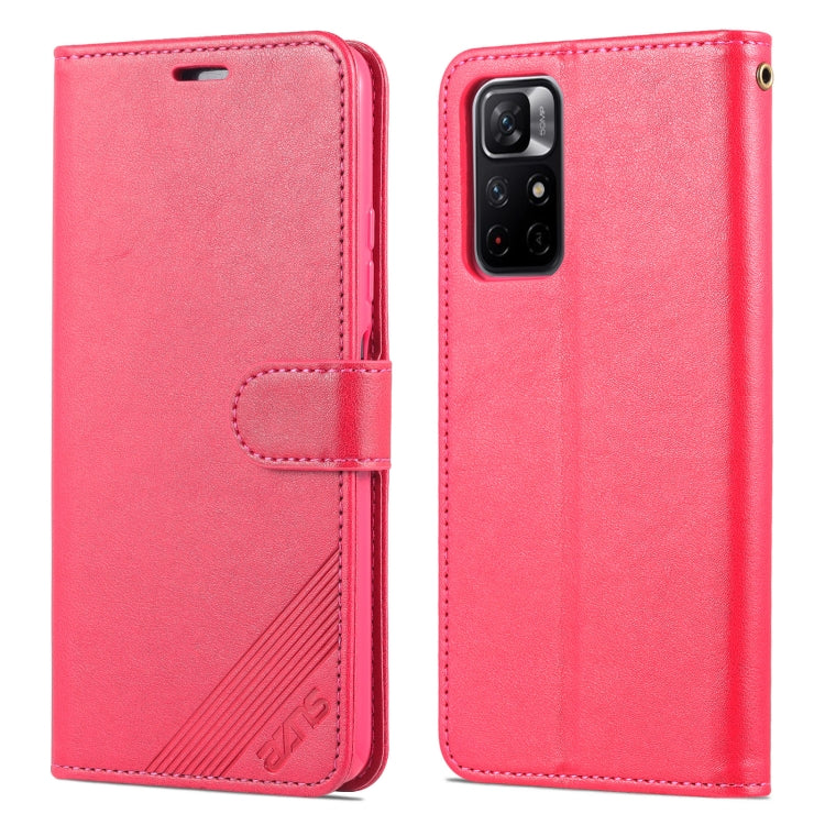 For Xiaomi Redmi Note 11 / Poco M4 Pro 5G AZNS Sheepskin Texture Horizontal Flip Leather Phone Case with Holder & Card Slots & Wallet