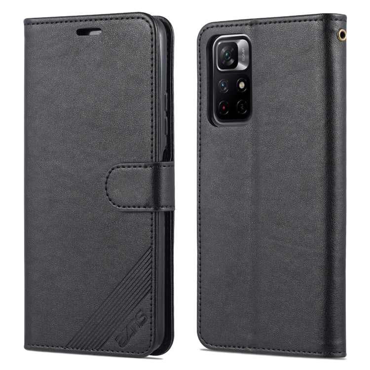 For Xiaomi Redmi Note 11 / Poco M4 Pro 5G AZNS Sheepskin Texture Horizontal Flip Leather Phone Case with Holder & Card Slots & Wallet
