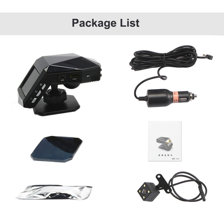 2 inch HD Dual Lens 1080P No Light Night Vision Hidden Driving Recorder with Aromatherapy, SD Card Memory:16G