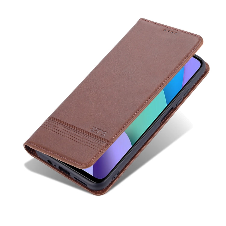 For Xiaomi Redmi Note 11 AZNS Magnetic Calf Texture Horizontal Flip Leather Phone Case with Card Slots & Holder & Wallet