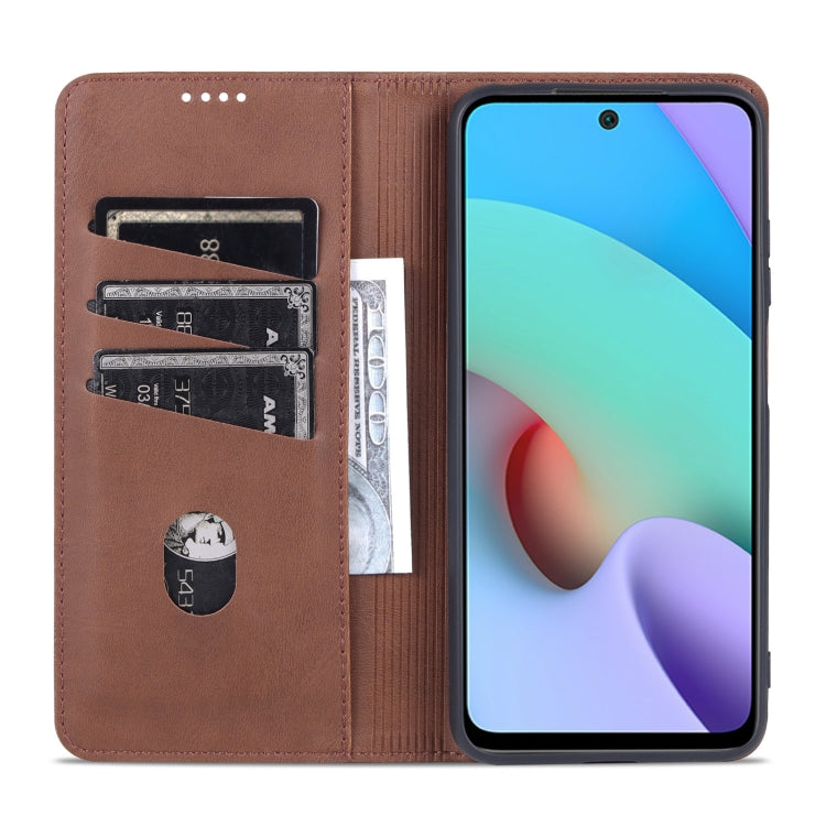 For Xiaomi Redmi Note 11 AZNS Magnetic Calf Texture Horizontal Flip Leather Phone Case with Card Slots & Holder & Wallet