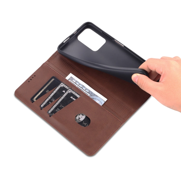 For Xiaomi Redmi Note 11 AZNS Magnetic Calf Texture Horizontal Flip Leather Phone Case with Card Slots & Holder & Wallet