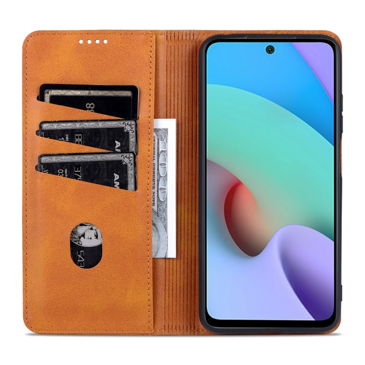 For Xiaomi Redmi Note 11 AZNS Magnetic Calf Texture Horizontal Flip Leather Phone Case with Card Slots & Holder & Wallet
