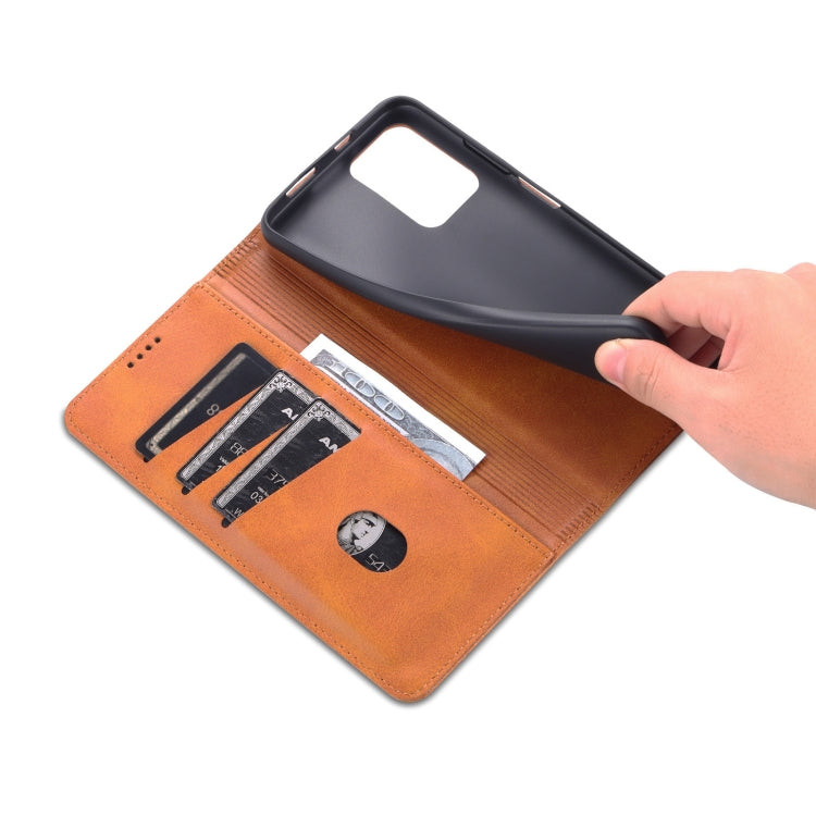 For Xiaomi Redmi Note 11 AZNS Magnetic Calf Texture Horizontal Flip Leather Phone Case with Card Slots & Holder & Wallet