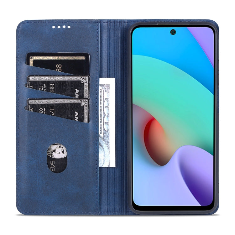For Xiaomi Redmi Note 11 AZNS Magnetic Calf Texture Horizontal Flip Leather Phone Case with Card Slots & Holder & Wallet