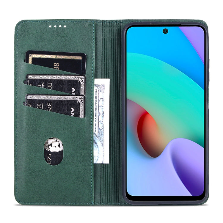 For Xiaomi Redmi Note 11 AZNS Magnetic Calf Texture Horizontal Flip Leather Phone Case with Card Slots & Holder & Wallet