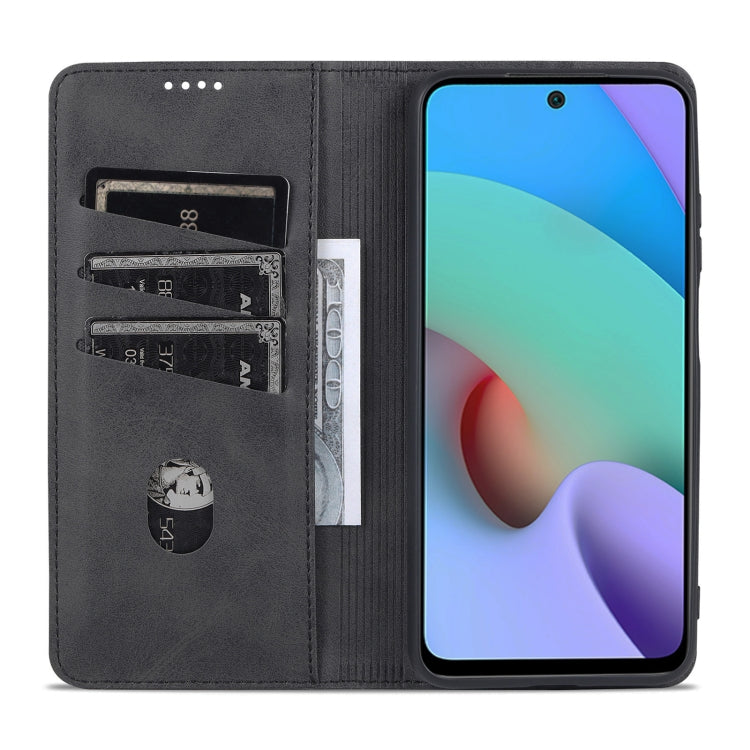 For Xiaomi Redmi Note 11 AZNS Magnetic Calf Texture Horizontal Flip Leather Phone Case with Card Slots & Holder & Wallet